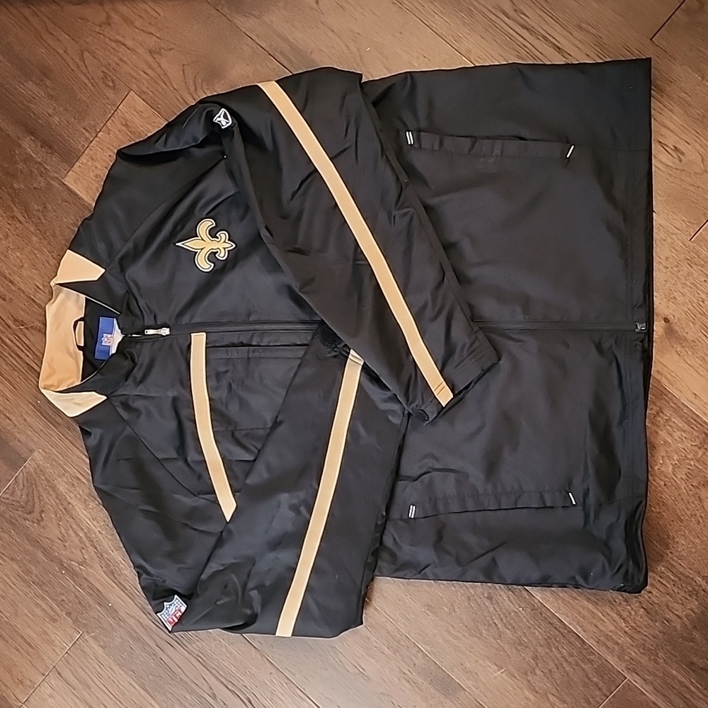 NFL On filed Reebok New Orleans SAINTS full zip jacket Mens XXL 2XL